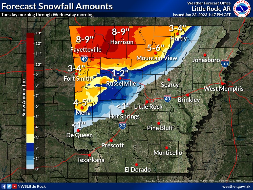 NWS Little Rock on Twitter "The forecast continues to come into better