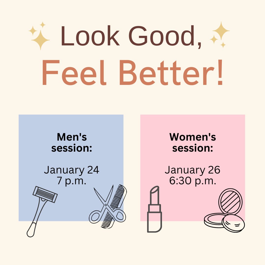 The Ottawa Cancer Foundation (@ottawacancer) on Twitter photo Reminder, we have two workshops with <a href="/LGFBCanada/">Look Good Feel Better</a> taking place this week.
✨ Men’s Workshop – January 24 at 7 pm: fal.cn/3vkF0
✨ Women’s Workshop – January 26 at 6:30 pm: fal.cn/3vkEZ Reminder, we have two workshops with <a href="/LGFBCanada/">Look Good Feel Better</a> taking place this week.
✨ Men’s Workshop – January 24 at 7 pm: fal.cn/3vkF0
✨ Women’s Workshop – January 26 at 6:30 pm: fal.cn/3vkEZ