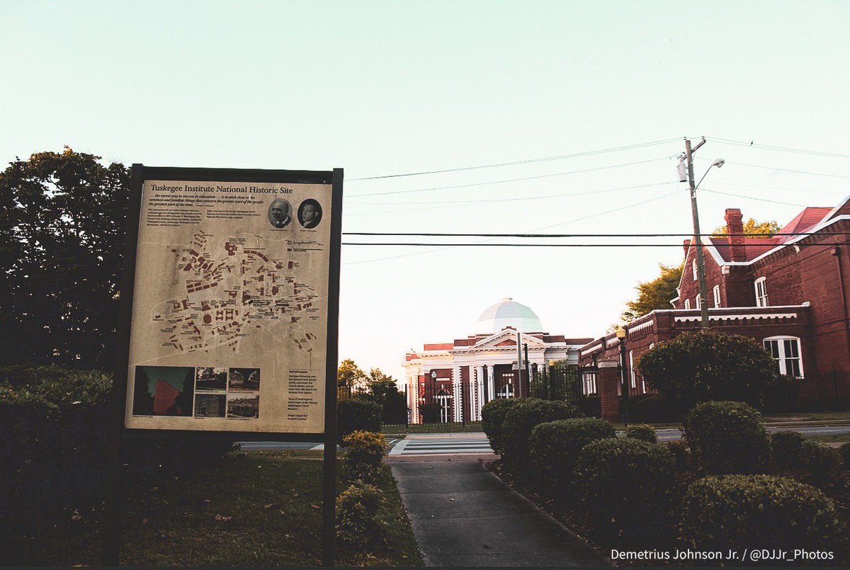 The #TuskegeeUniversity campus was designated as the Tuskegee Institute National Historic Site by the National Park Service in 1974. The site preserves the legacy and associated historic structures of the historic Tuskegee Institute, a historically black college founded in 1881.