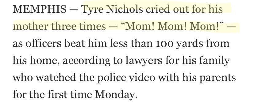 GoodVibePolitik's tweet photo. Quotes from Tyre Nichols’ family and lawyers after having seen the body cam footage of his murder. I have no words. https://t.co/BM4J5jtBHZ