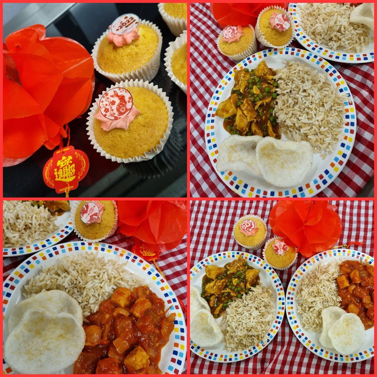 Happy Chinese New Year from @chaddesden_park @LEARNERsTrust #YearOfTheRabbit Chinese style chicken curry and sweet & sour ... wouldn't be a Chinese with crunchy prawn crackers 😋 🐰 @mellorscatering @NeilEastwood11 @AnneKav1968 @DBNutrition_ @devchefmickey