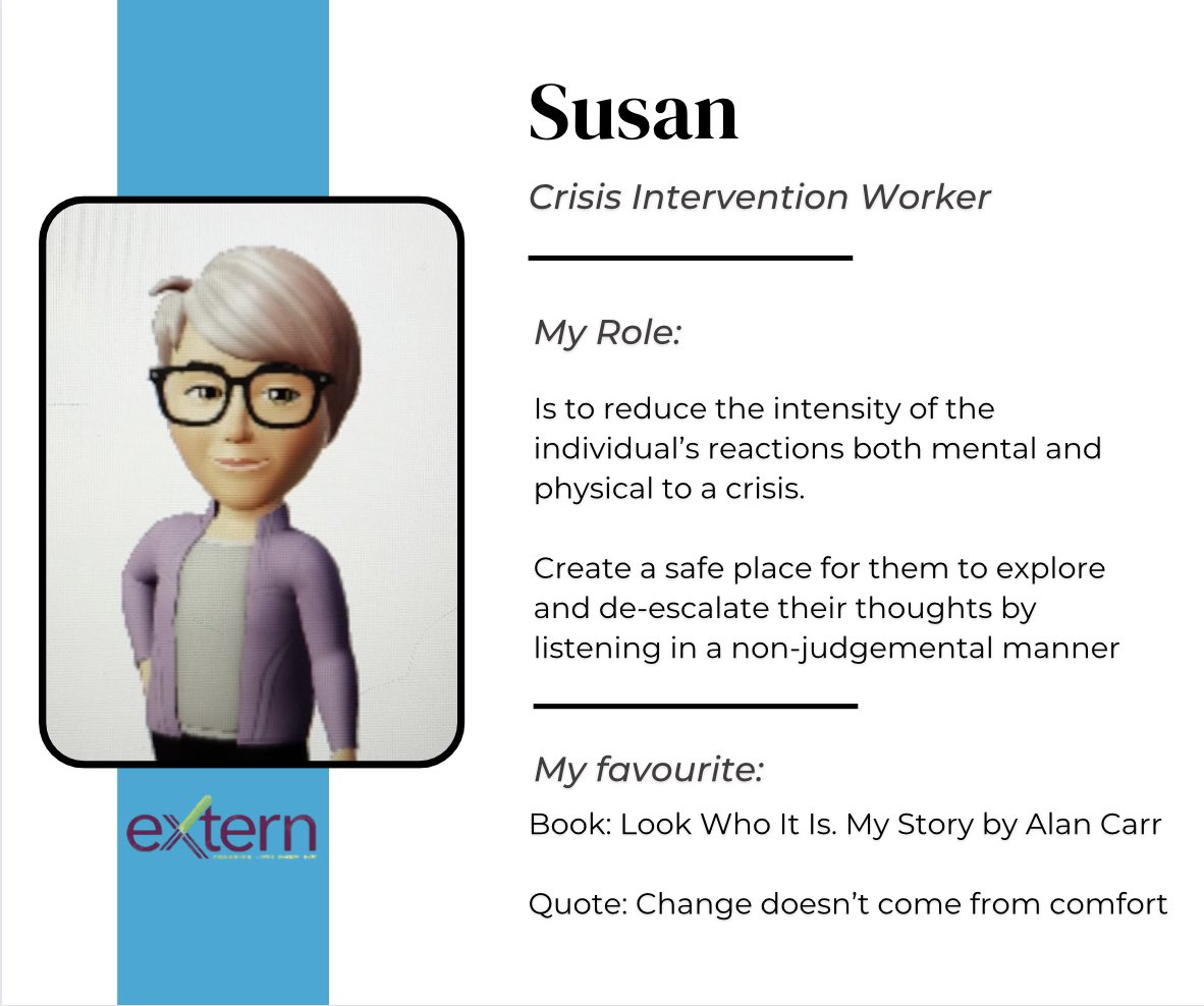 This week we are introducing our amazing Crisis Intervention service
Based in Belfast, we offer support to those having thoughts of self harm or suicide! Our experienced staff are trained in de-escalation and reducing harmful behaviours and suicidal ideation 0800 085 4808
