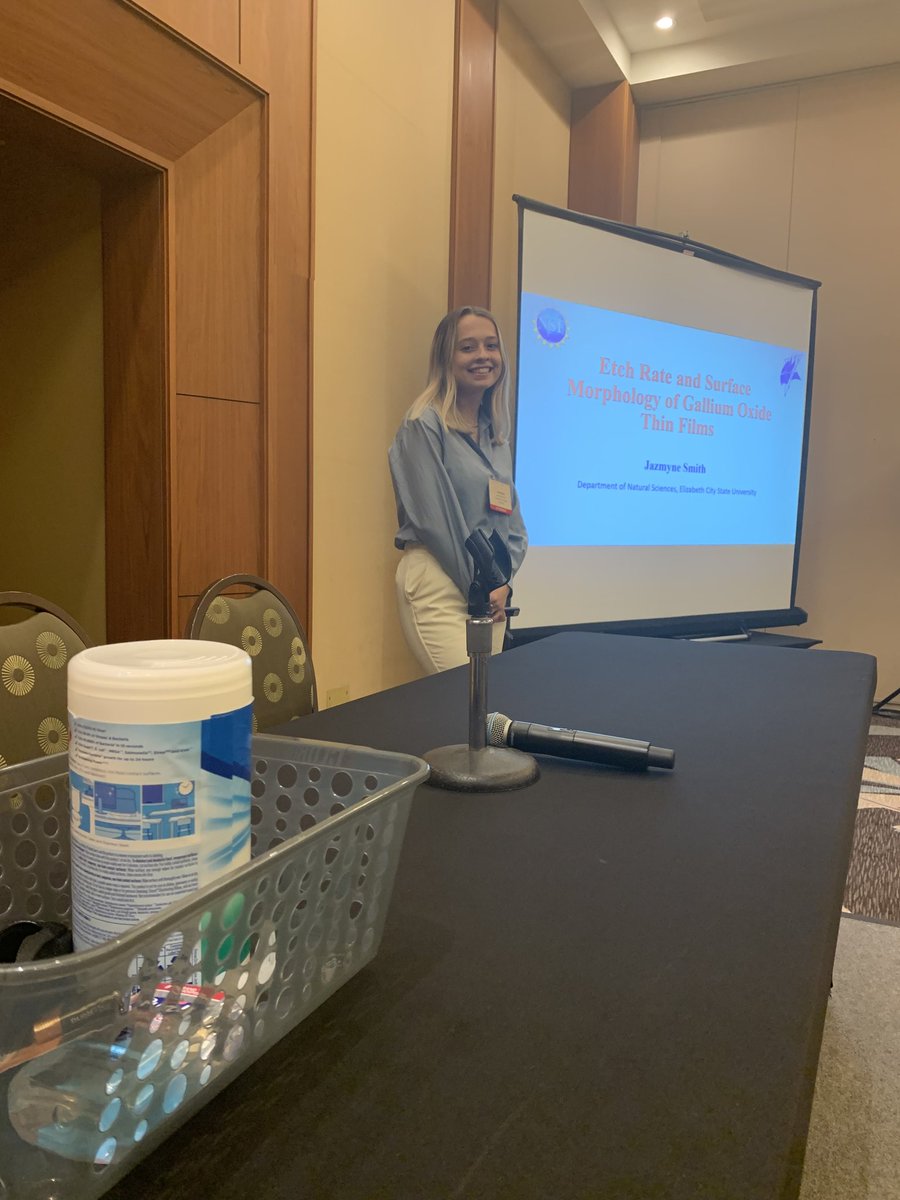 NS_ECSU's tweet photo. Congrats 👏 Jazmyne Smith (biology undergrad researcher) and @VictorA24069829 (physics professor/mentor) #ECSU for attending and presenting #PacSurf2022 in Hawaii.  The research ⚛️ also involved high school and other undergrad students.  Thanks to @NSF @FarrahJWard @kultyrawat https://t.co/m5fmb6ylxg