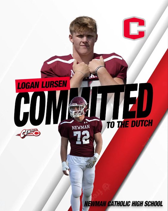 Logan Lursen (@loganlurs72) on Twitter photo I am extremely excited to announce that I will be continuing my athletic and academic career at Central! I would like to thank my family, friends, coaches, and all the people that have helped me along the way. Can’t wait to get to work!⚪️🔴 #GoDutch @CUI_Football <a href="/CoachShep3/">Mitch Shepherd</a> I am extremely excited to announce that I will be continuing my athletic and academic career at Central! I would like to thank my family, friends, coaches, and all the people that have helped me along the way. Can’t wait to get to work!⚪️🔴 #GoDutch @CUI_Football <a href="/CoachShep3/">Mitch Shepherd</a>