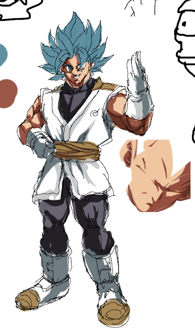 「Whis outfit Vegito Sketch vs Final 」|BROONO ㊆のイラスト