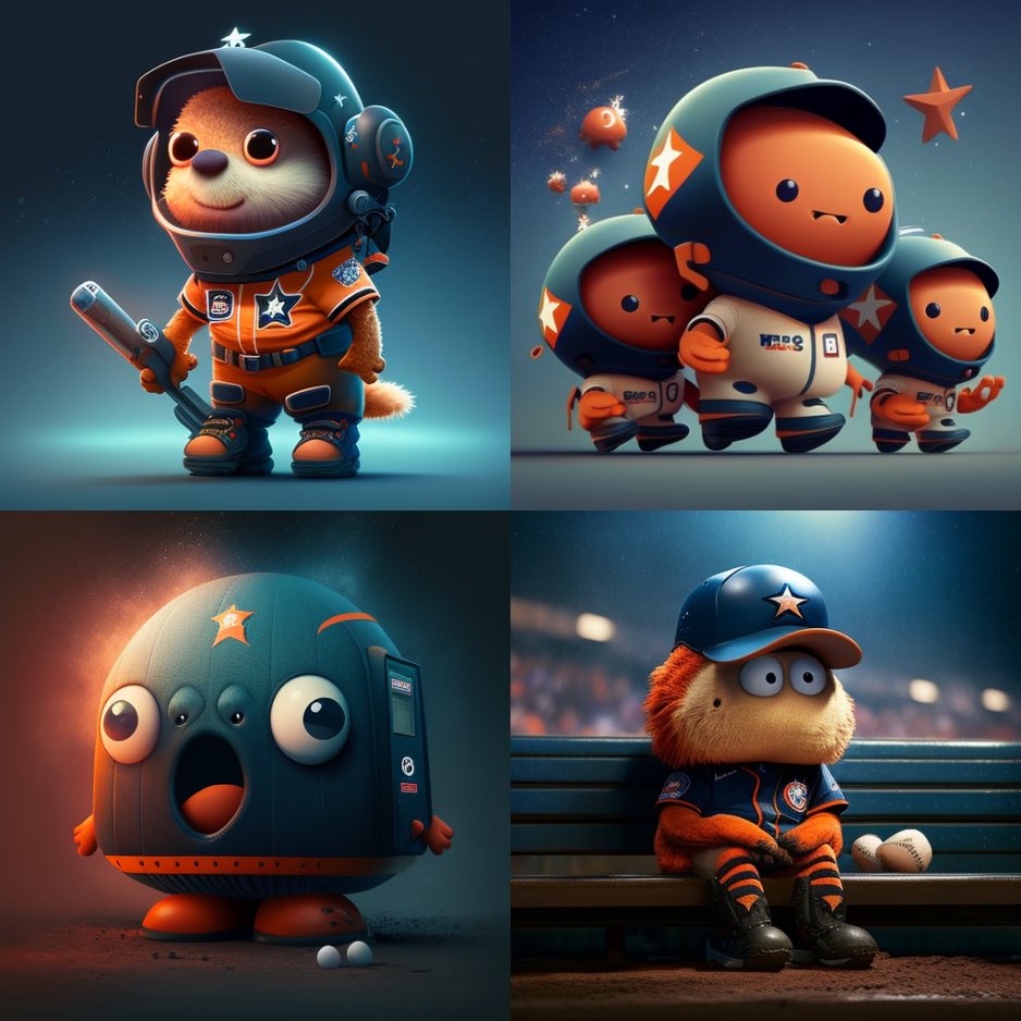 michaelschwab13's tweet photo. I told a computer to make a Pixar version of the Houston Astros. This is what it made… https://t.co/2CQ2zCtNCr