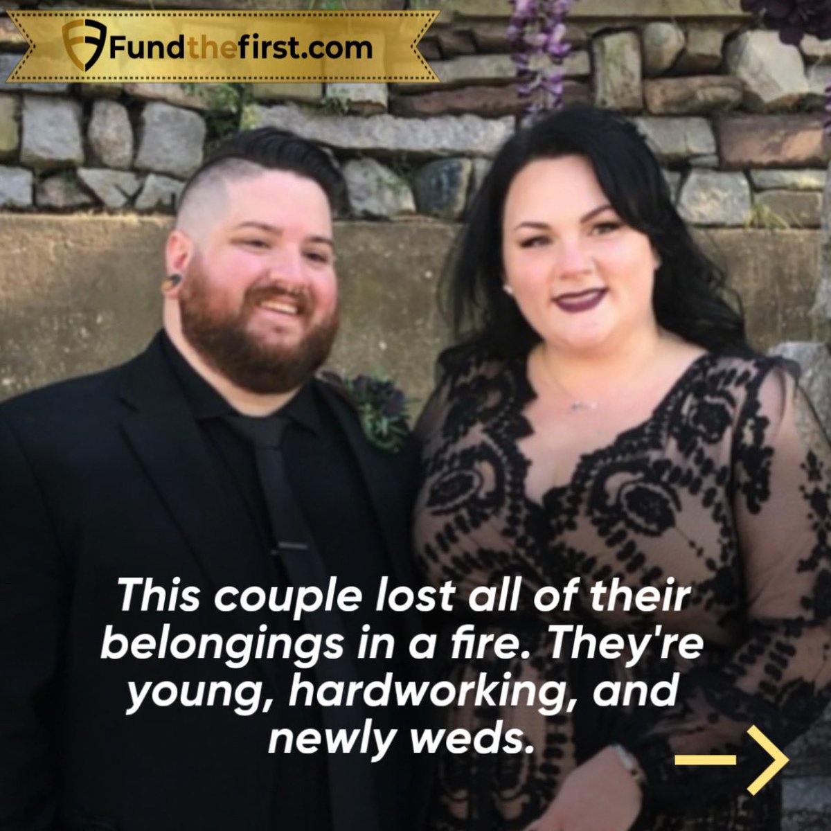 FundtheFirst's tweet photo. Please help these young newly weds recover from a tragic fire that caused them to lose all of their belongings. Anything helps! #fundthefirst #newyork #firstresponders #newlyweds https://t.co/FQGX6Og2tB