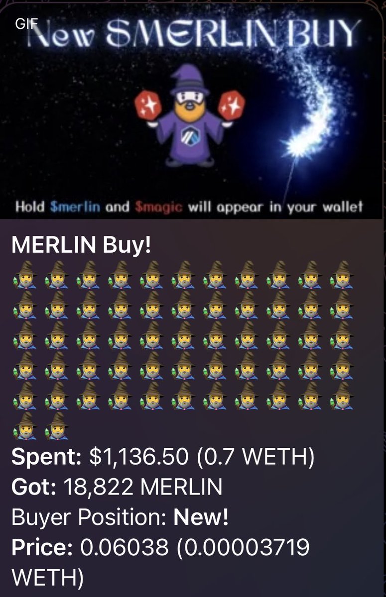 Merlin_arbitrum's tweet image. 🧙‍♂️🪄✨ Hold $MERLIN earn $MAGIC

Arbitrum wizards pumping the chart ✨