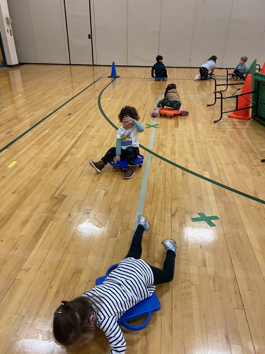 Scooters in the gym on this rainy/snowy day! #grossmotor #preschoolrocks #chproud #room12
