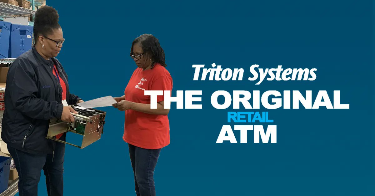 The #Original #Retail #ATM… has always been a #Triton buff.ly/2zoRLX7. In addition to #ATMManufacturing, Triton’s sister company, #ATMGurus offers a wide variety of multi-brand #ATMParts, #ATMRepair, #Training and #RefurbishedATMs. 
#originalretailatm #atmindustry #us#