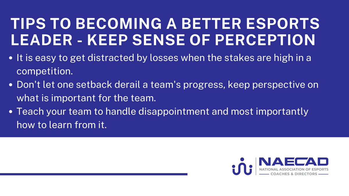 TheNAECAD's tweet image. When you are surrounded by competition, it can be easy to lose perspective. Getting distracted by the importance of a big tournament can become so overwhelming that it becomes all-consuming. Good coaches understand that keeping the game in perspective is key.