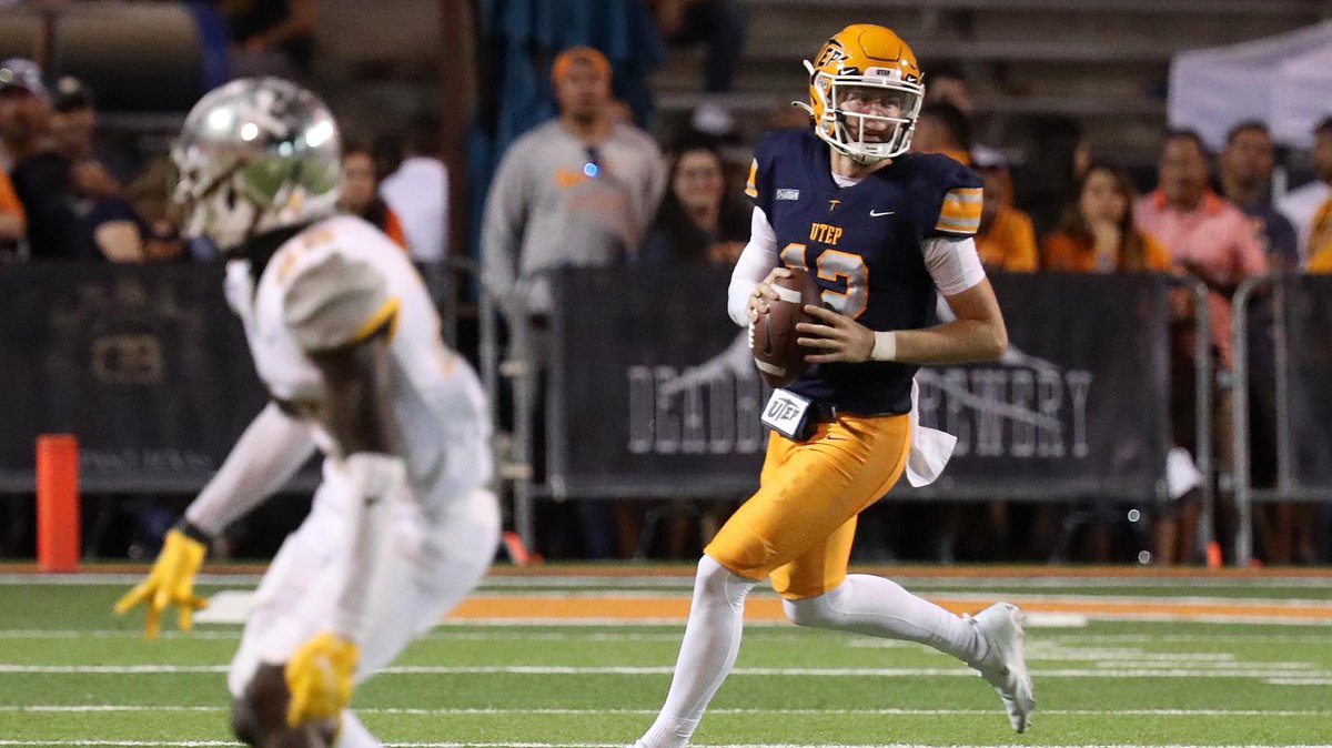 RZ_MattMiller's tweet photo. Team's dream draft pick:

Carolina Panthers 
Current pick: R1 P2

QB Kenny Brown - UTEP
I imagine TOFN will do whatever it takes to land the best QB in this draft. CAR has some good corner stones on offense &amp; defense to build around. They just need to find their guy. https://t.co/3jgYVBiU0o