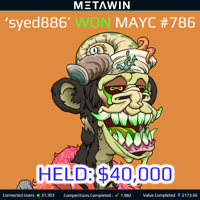MetaWin's tweet photo. $3.5m in NFT Value has been won at MetaWin to date. 

Some folks trade, some hold.

Enter our next competition at: https://t.co/YQa0I8g8bO