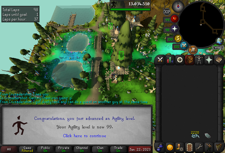 WarpRs's tweet photo. Late post as always.
I got 99 Agility yesterday right on schedule. Next is Mining
#OSRS #Runescape #Agility #MaxGrind https://t.co/BdtBHZgv08
