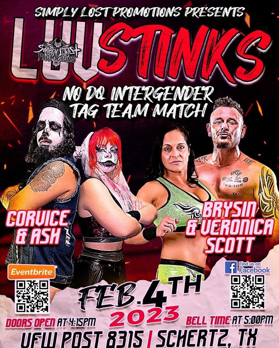 SmoothBoris's tweet photo. February 4th, The Smooth Criminal returns to Simply Lost Promotions for 💔Luv Stinks💔
I will make another statement and prove one more time why I am one of the best in Texas!
#robboris #SimplyLost #wrestling #texas #wwe #aew https://t.co/ig7LGeA1DX
