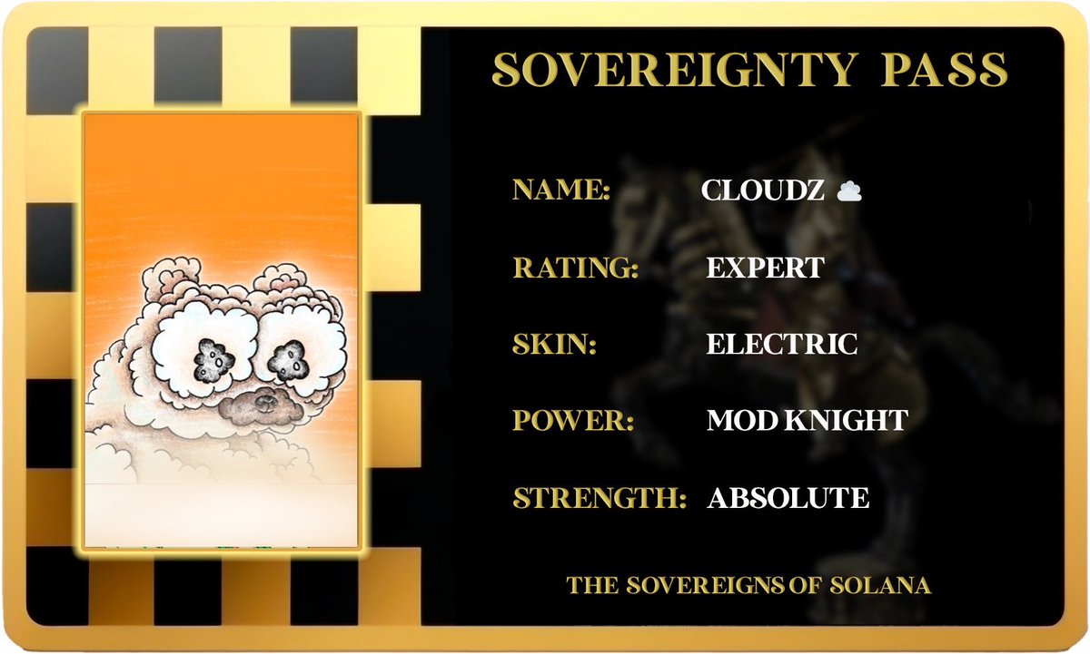 Shoutout to @TheSovereignNFT for making this legendary pass🫡☁️