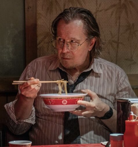 paulochopper's tweet photo. Gary Oldman still going with those noodles 30 years later. And still as brilliant as ever. #slowhorses https://t.co/Ssc32hhEOU
