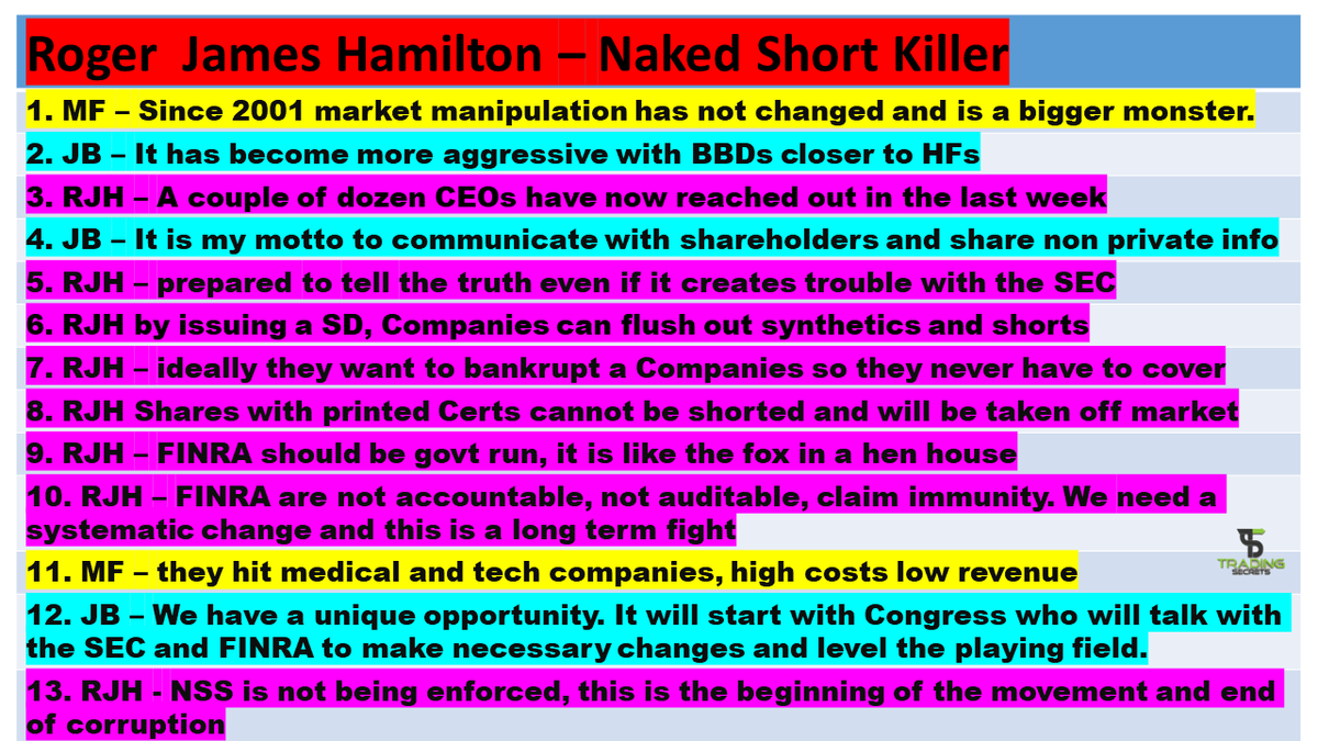TradingSecrets7's tweet photo. $MMTLP $GNS $HLBZ A great discussion hosted by 
@rogerhamilton We look at the key points of this discussion against naked short sellers and what CEOs can do to protect their companies. Plus a watchlist review on a day of huge gains. https://t.co/P8hTmfr1mU https://t.co/jnnxsXNQUJ