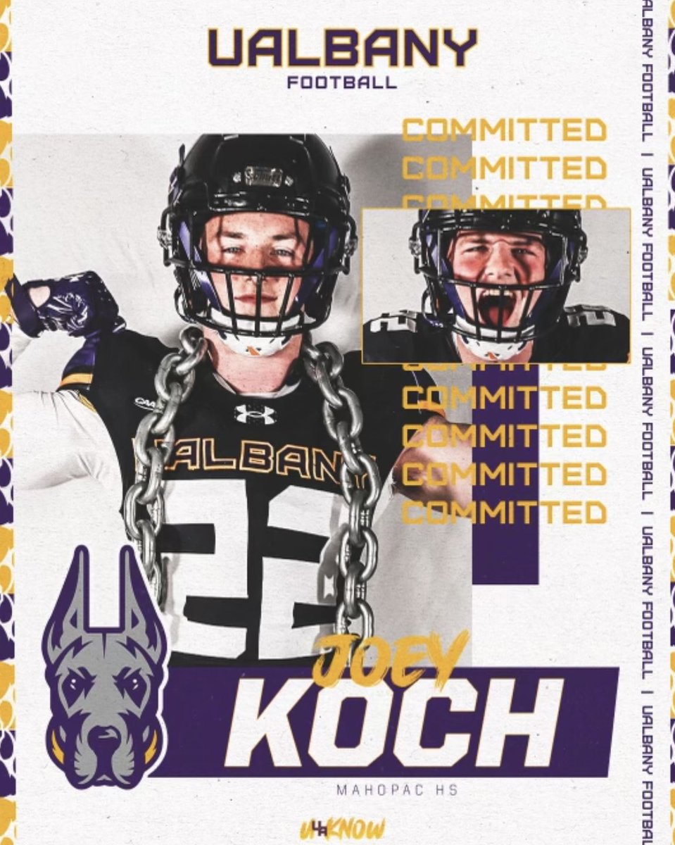 Joey Koch (@joeykoch22) on Twitter photo After a great official visit, I am honored to announce that I have committed to continue my academic and football career for @UAlbanyfootball. Thank you to <a href="/CoachGGattuso/">Greg Gattuso</a> for this opportunity and to all my coaches, teammates and family getting to this point. Ready to get to work! After a great official visit, I am honored to announce that I have committed to continue my academic and football career for @UAlbanyfootball. Thank you to <a href="/CoachGGattuso/">Greg Gattuso</a> for this opportunity and to all my coaches, teammates and family getting to this point. Ready to get to work!