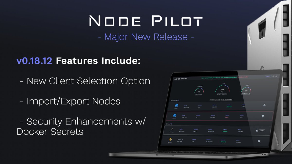 nodepilot's tweet photo. v0.18.12 is out!

Users can now select from different clients! Ethereum can be deployed with the choice of Geth, @nethermind, or @ErigonEth.

Client choice will be coming to @POKTnetwork validators next. Hello @PoktFund &amp; @POKTscan 😉

Update now 👇
https://t.co/s28SraKfIz https://t.co/D4PS7iRERt