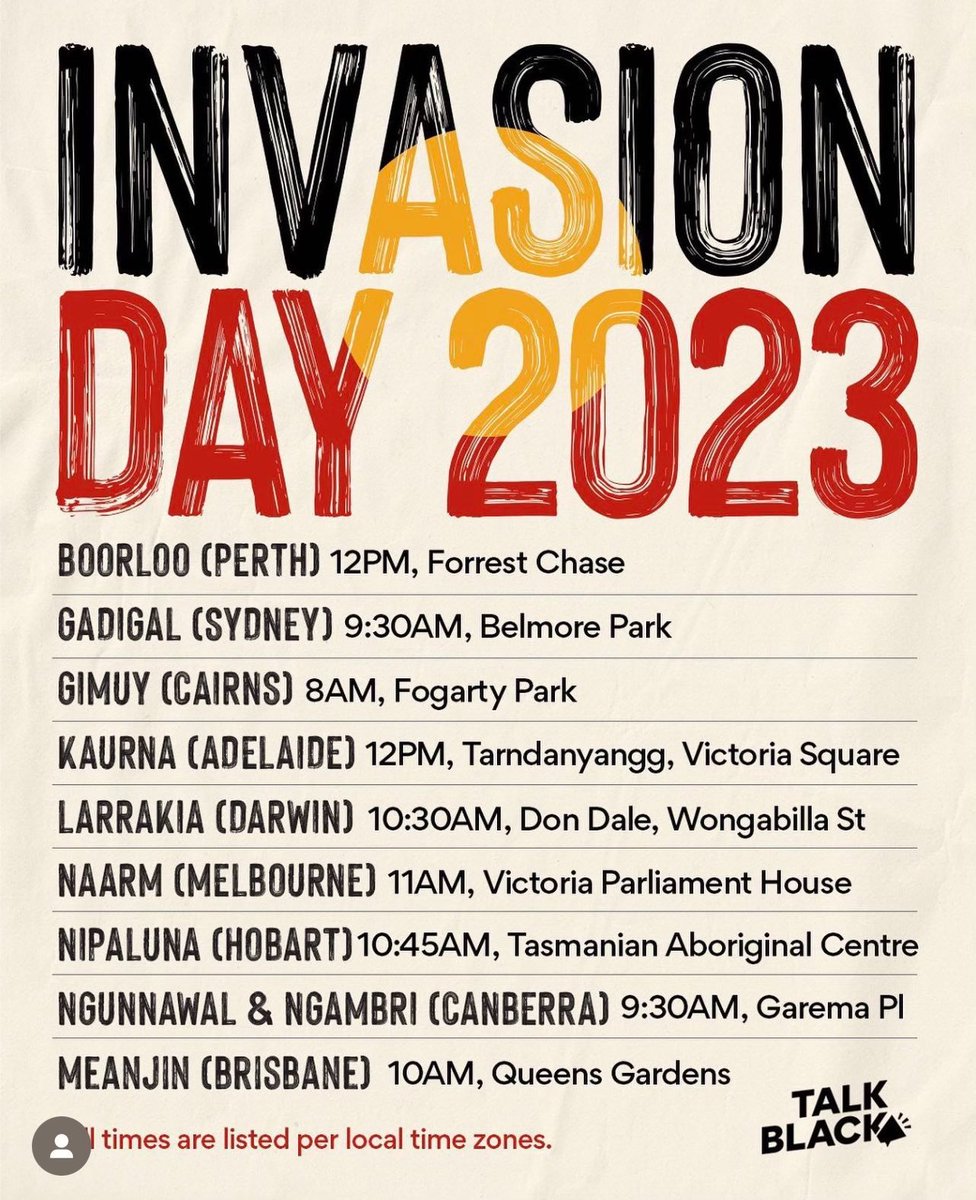 January 26, 2023 events.👇 #InvasionDay #SurvivalDay #DayOfMourning #SovereigntyNeverCeded #AlwaysWasAlwaysWillBe