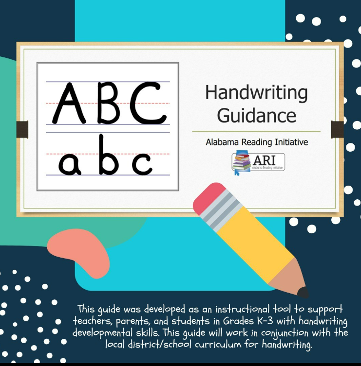 Alabama_Reading's tweet photo. 📝This guide was developed as an instructional tool to support teachers, parents, and students in Grades K-3 with handwriting developmental skills. This guide will work in conjunction with the local district/school
curriculum for handwriting. 🥰

https://t.co/hoYaMq6yaa https://t.co/Nmen7REFED