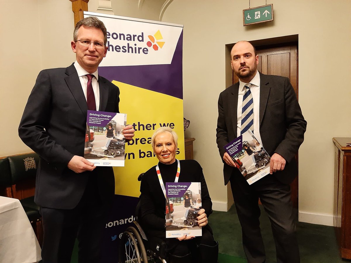 Great to discuss with <a href="/RicHolden/">Richard Holden MP</a> and Sir Jeremy Wright MP <a href="/LeonardCheshire/">Leonard Cheshire</a>’s report  on the accessibility of taxis and Private Hire Vehicles for people with disabilities.  The research details how hard it remains for disabled people to access taxis. #drivingchange