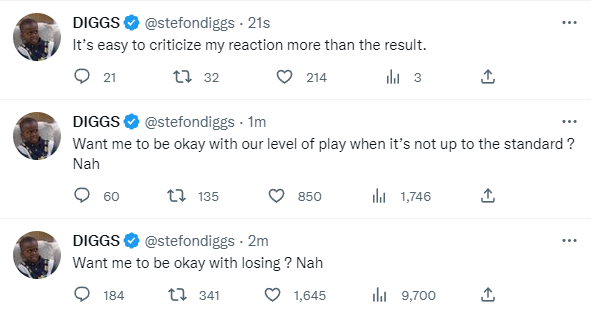Nick Veronica on Twitter: "Stefon Diggs weighs in on Twitter after not