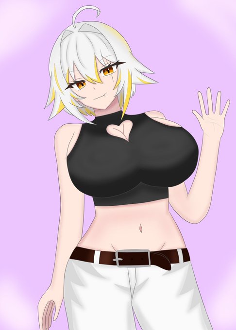 「cleavage cutout white hair」 illustration images(Latest)
