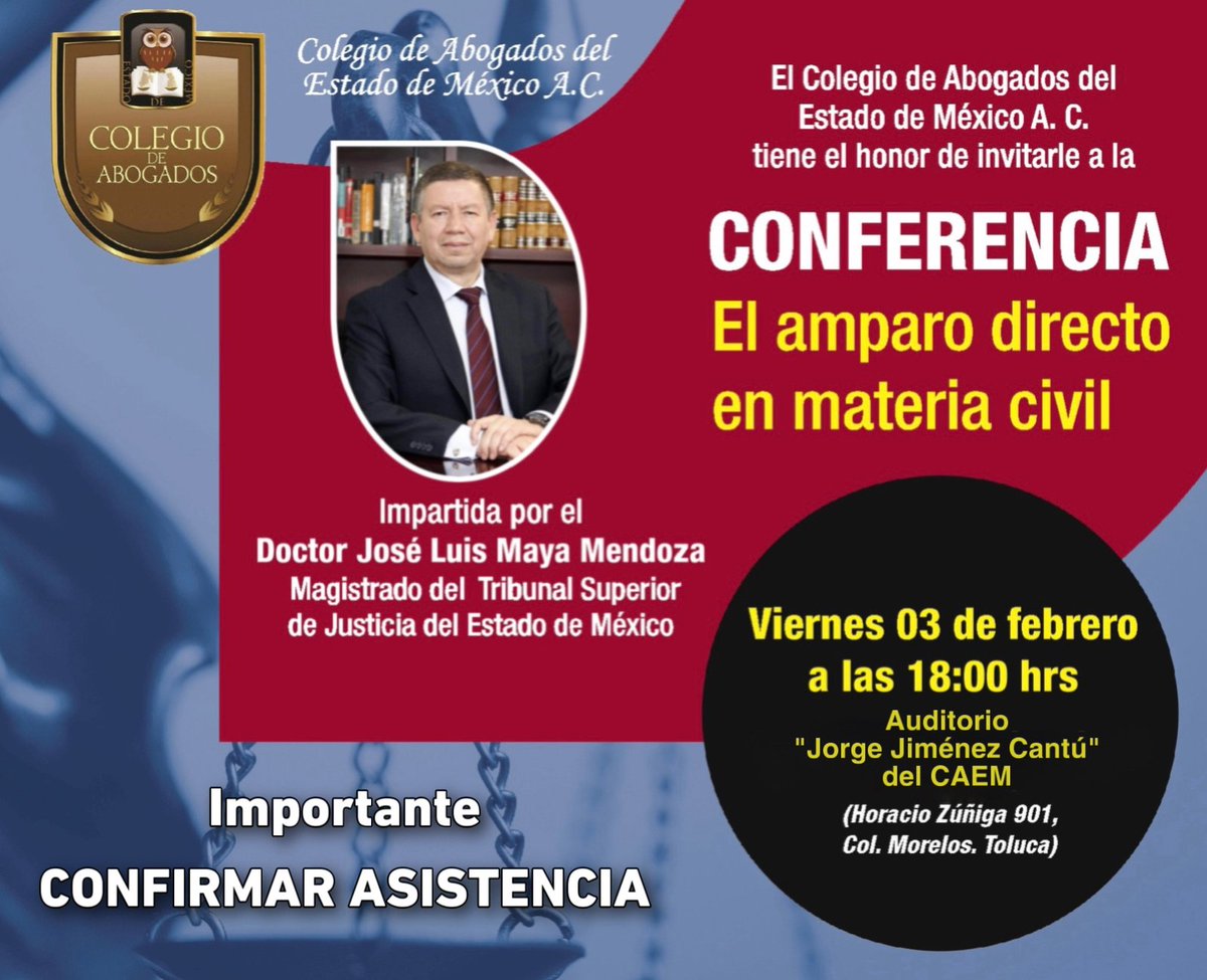 Acompáñame a este interesante evento académico.

Este es el número para confirmar 
 722 159 5193