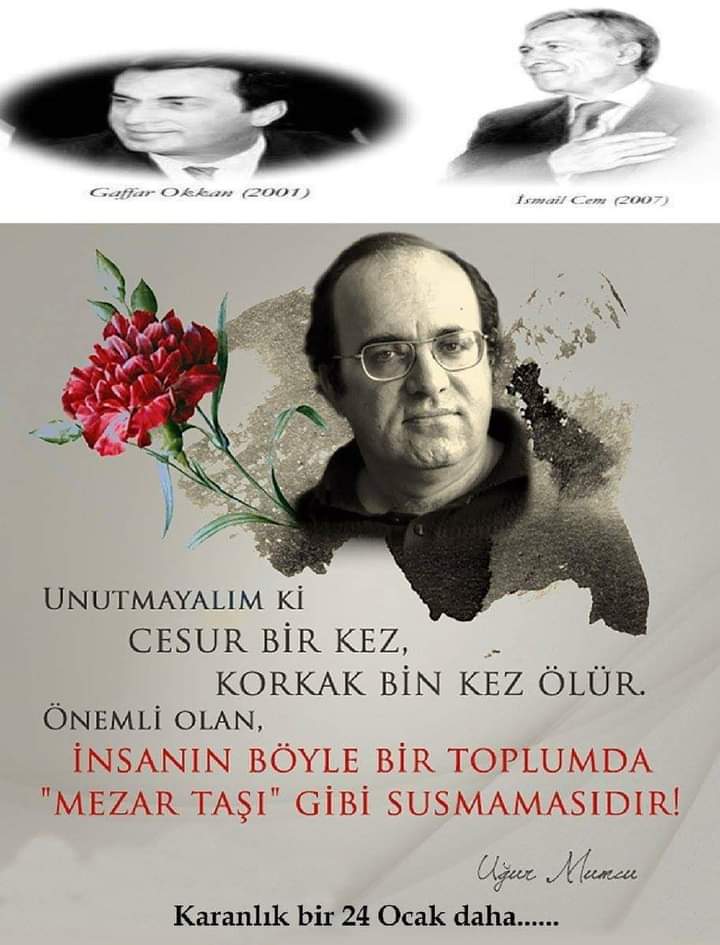 Unutmayın bizi...

#UğurMumcu
#GaffarOkkan
#ismailcem