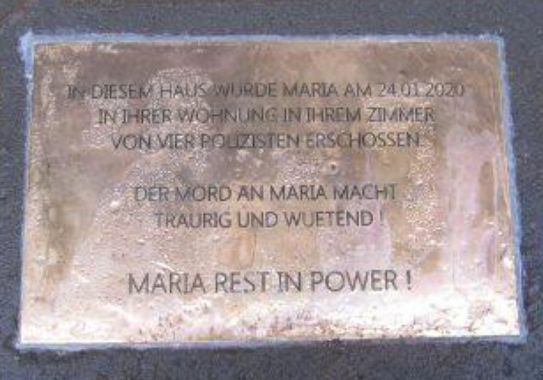 R.I.P. MARIA B. 💥 VOR 2 JAHREN VON BULLEN ERSCHOSSEN! 💣MARIA B: DAS WAR MORD! WIDERSTAND AN JEDEM ORT! #Fhain 🧨#b2401 #b2301