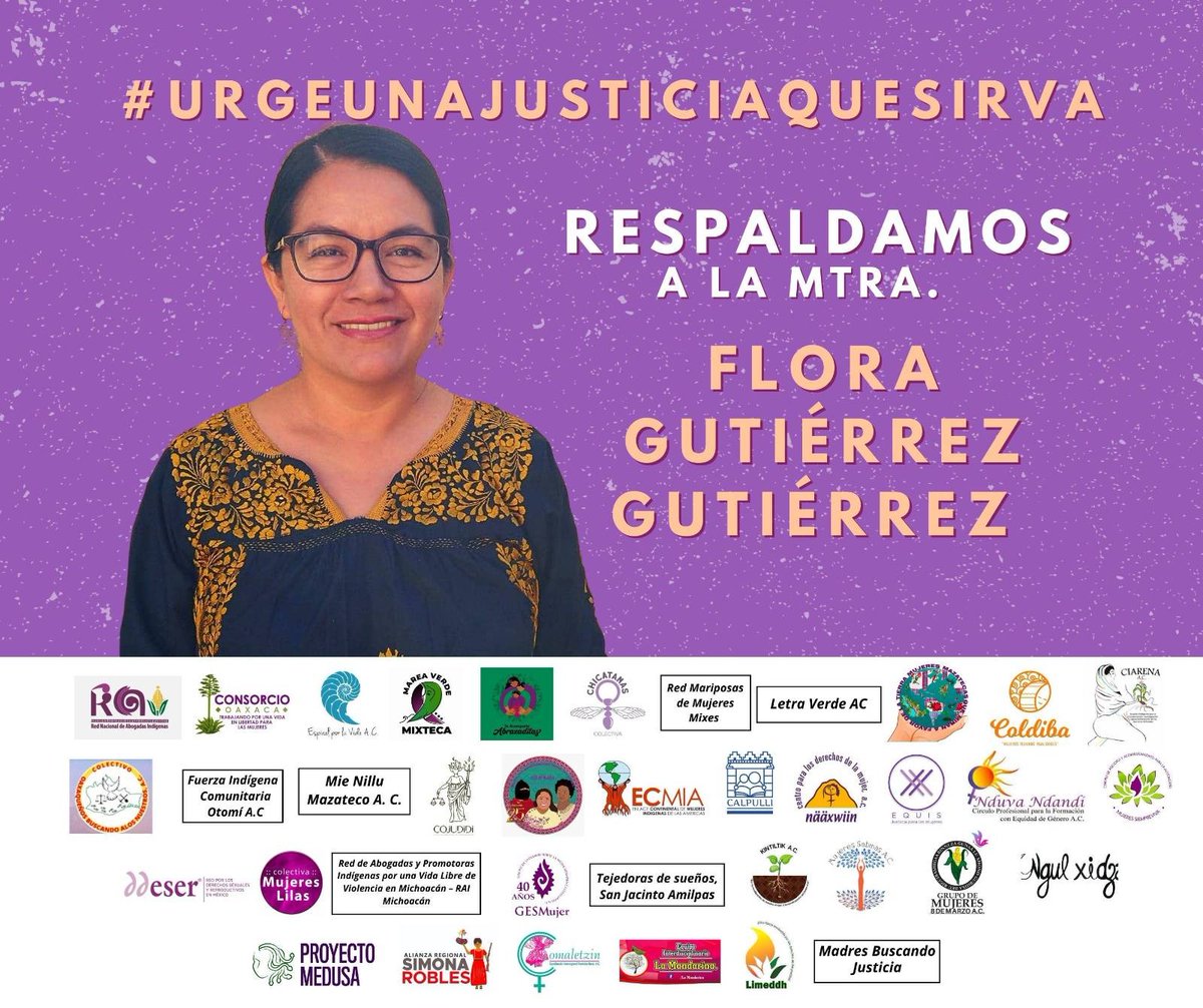consorciooaxaca's tweet image. 📢37 organizaciones, colectivas y 110 defensoras de #DDHH, activistas y feministas espaldan a la Mtra. @FloraGutierrez1, como candidata idónea para ser Magistrada del @tsjoaxaca

#Boletín bit.ly/3D9kv6U
@salomonj @jesusromerooax @geovanyvasquez @CongresoOaxaca_