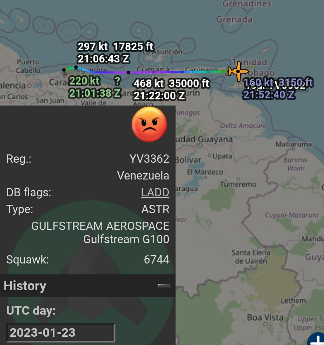 Arr3ch0's tweet photo. #YV3362 vuelta y vuelta a Piarco, Trinidad y Tobago. 4 vuelo del día https://t.co/JoBQ4JwHMX