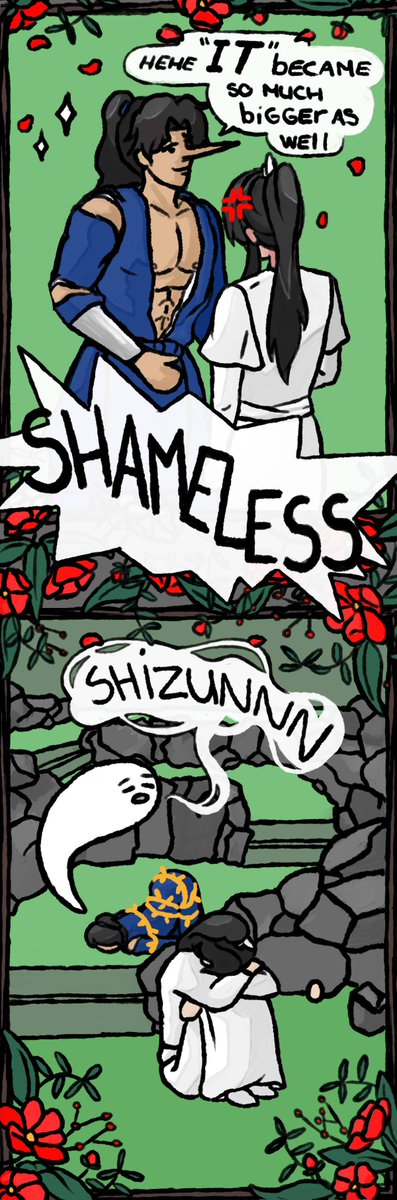 My CNY gift for <a href="/RatKingClown/">Ratking</a> for the #2haCNYExchange event!! A mini-comic with the reverse de-aging trope🥺💖

When Mo Ran keeps plucking flowers, nature will get her revenge. How many times does this shizun need to discipline his unruly disciple?! 

#二哈和他的白猫师尊 #ranwan