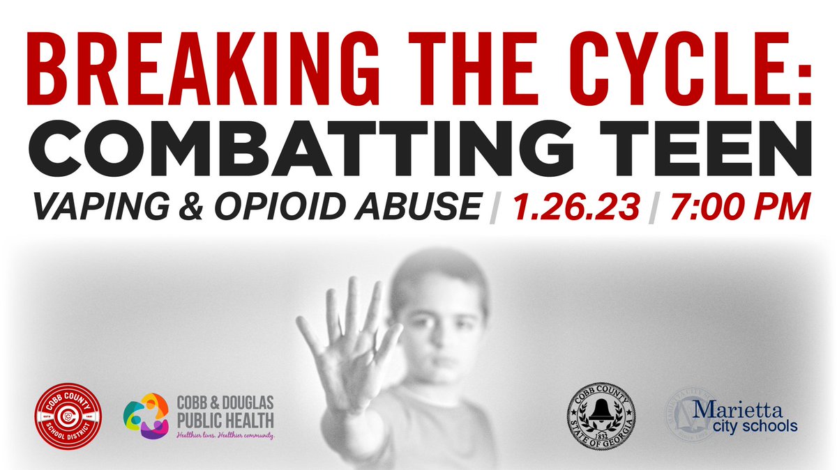 Join Medical, Public Health, and Law Enforcement Professionals to discuss the impacts of and how to protect your children from the dangers of vaping and opioids.
fb.me/e/54DoXbsbw

Have a question for the panel? Leave it in the comments below 👇