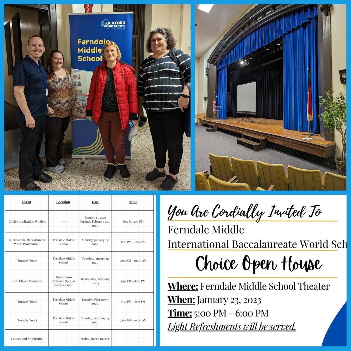 bcthomp2's tweet photo. The Ferndale Middle IB World School Open House was a success! Be sure to join us for our Tuesday Tours and visit our booth at the Choice Fair! Our first Tuesday Tour is January 31, 2023 from 9:00 to 10:00. It's gonna be great! 😁 https://t.co/sM7Vn9ZaFg