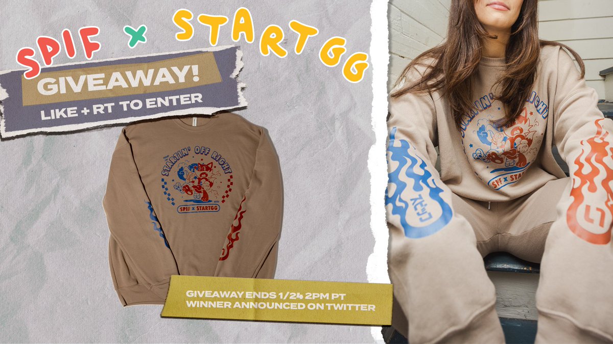 startgg's tweet photo. Free stuff? Free stuff. We’re giving away a crewneck! Like + Retweet this post to be eligible to win. 
The @StartGG x @SPIFspace drop closes tonight! Grab something while you still can. 

https://t.co/WtozCzaZs8 https://t.co/eluWmcJJyP