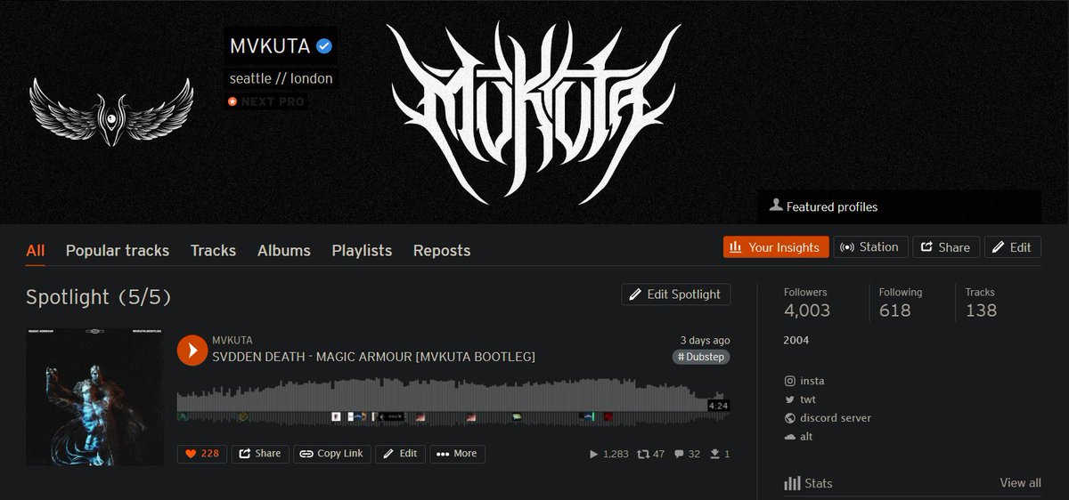 tysm for 4k on soundcloud even tho i only released twice last year<3