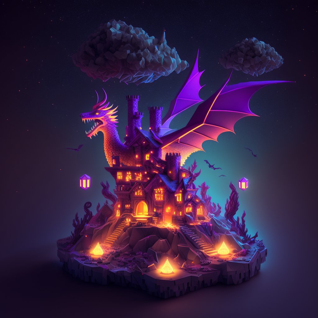 ASSIILY's tweet photo. purple dragon castle #lowpoly https://t.co/6kTKLnFwya