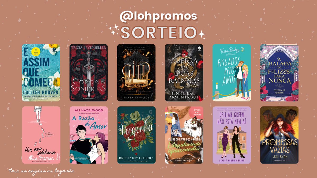 lohpromos's tweet photo. ✨SORTEIO LOHPROMOS✨

🏆 Prêmio:
✨ O ganhador deve escolher um livro da imagem!

➡️ Regras:
• Seguir @lohpromos 
• Comentar o livro escolhido + #SorteioLohPromos  
• Dar RT nesse tweet (s/ citar)

🚨 Resultado: 10/02! https://t.co/aE6FV2BkUw