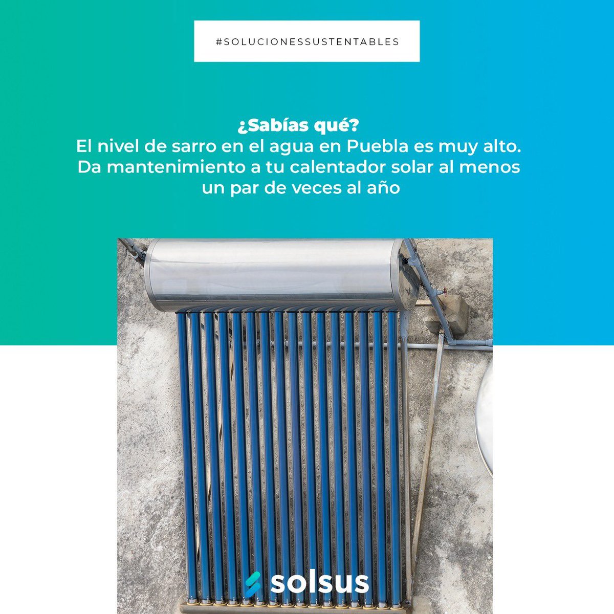 SSustentables's tweet photo. 🧐¿Tu calentador solar ya  no calienta como antes?

El sarro puede ser la respuesta a esto. No olvides darle mantenimiento a tu calentador para un buen funcionamiento.

Contáctanos para cualquier duda y realiza tu cotización al 📞 22 21 23 64 45 o al 📩 contacto.solsus@gmail.com https://t.co/gI581fX3lt