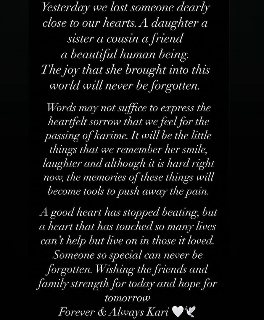 ChiScammer's tweet photo. “Forever &amp; Always Kari 🤍🕊️
Rest peacefully our angel”

-Chicago’s Michelada https://t.co/bvl8uqtUVY