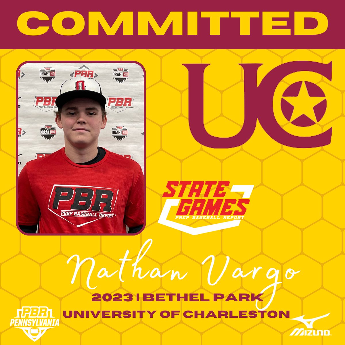 📢Commitment Watch📢

2023 RHP|1B Nathan Vargo (Bethel Park) has committed to the University of Charleston #congrats 

💥Vargo is the 1️⃣2️⃣6️⃣th commit from the 2022 PA State Games💥 

<a href="/NathanVargo1/">Nathan Vargo</a> | <a href="/UCWV_Baseball/">Charleston Golden Eagles Baseball</a> | #pbrfamily