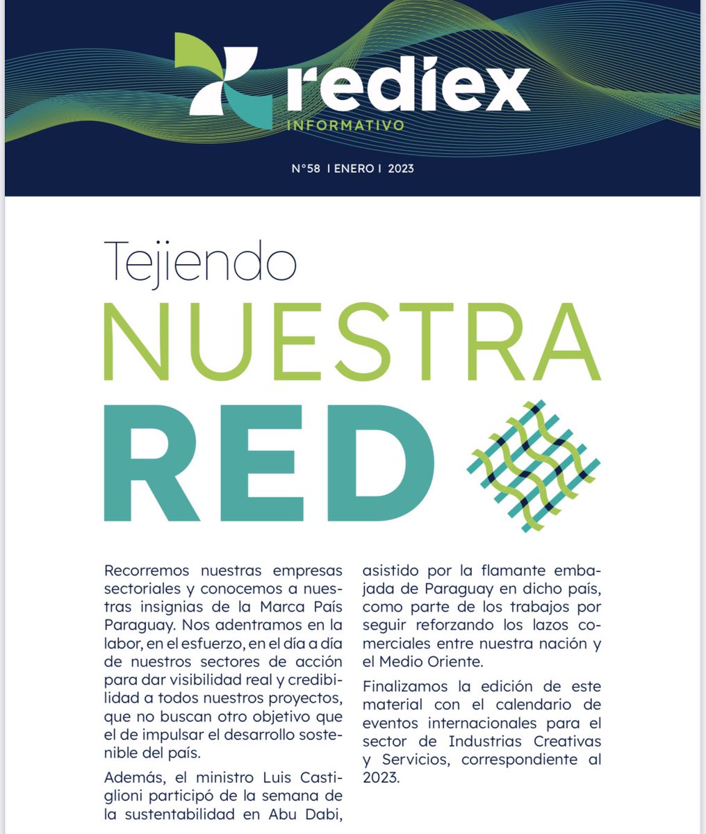 REDIEXParaguay's tweet photo. #INFORMATIVOREDIEX #58

✅Compartimos un breve recuento de algunas de las empresas que conforman las plataformas sectoriales de  REDIEX 

[HILO 🧵 https://t.co/fSzhBrpeGY