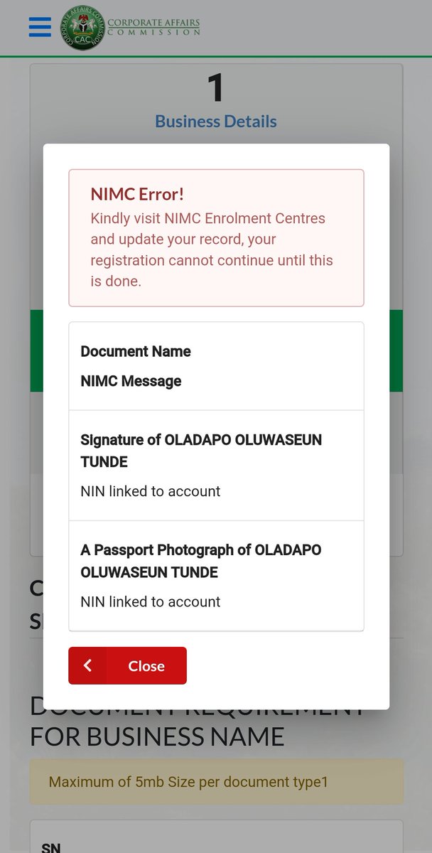 SeanJost's tweet photo. Finally, the so-called synergy (information sync) between @cacnigeria1 &amp; @nimc_ng for new company registration is increasingly seeming like an official display of remarkable ineptitude on both agencies' part. https://t.co/OJV9ed0m0l