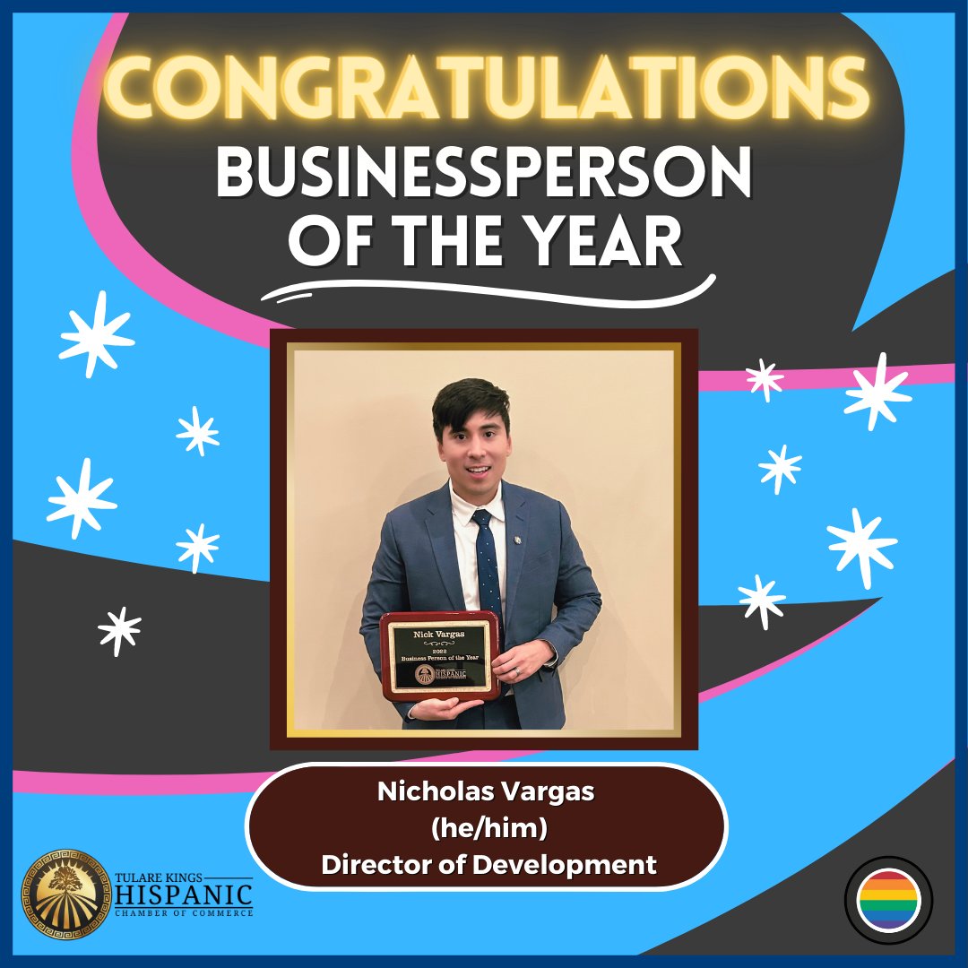The Source LGBT+ (@thesourcelgbt) on Twitter photo Congratulations to The Source's Director of Development, Nick Vargas, for winning the Tulare Kings Hispanic Chamber of Commerce (@tkhcc) Businessperson of the Year award for 2022! Thank you to all who voted and all supporters of The Source LGBT+ Center. Congratulations to The Source's Director of Development, Nick Vargas, for winning the Tulare Kings Hispanic Chamber of Commerce (@tkhcc) Businessperson of the Year award for 2022! Thank you to all who voted and all supporters of The Source LGBT+ Center.