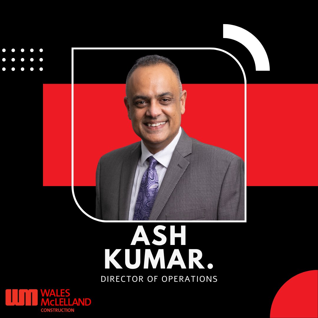 WalesMcLelland's tweet photo. Ash Kumar has joined the Wales McLelland team as Director of Operations.

 With 25+ years of experience in project management, operational efficiency, and business development, Ash will bring a significant boost to our operations. 

Welcome to the team, Ash!

#WMConstruction https://t.co/aaddv0xHUB