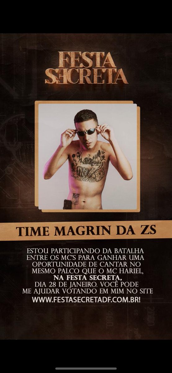 suavaoo's tweet photo. Galera seguinte, acaram de soltar uma votação para abrir o show do Hariel sabado.

*VOTEM NO MC MAGRIN DA ZS*

O vencedor tocará na line-up do evento.

RT pra ajudar

https://t.co/wjF3n7V9GE https://t.co/nLW8oFc2CG