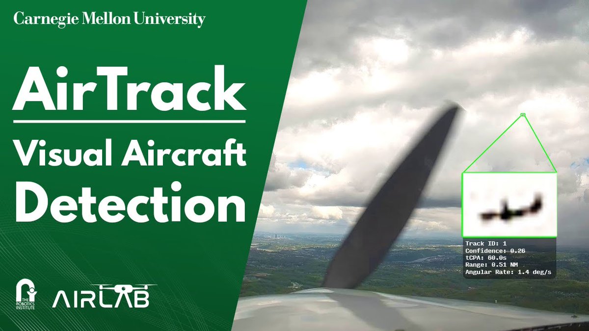 We are happy to announce that our paper "AirTrack: Onboard Deep Learning Framework for Long-Range Aircraft Detection and Tracking" has been accepted to #ICRA2023 
Video: youtu.be/H3lL_Wjxjpw 
Paper: arxiv.org/pdf/2209.12849…